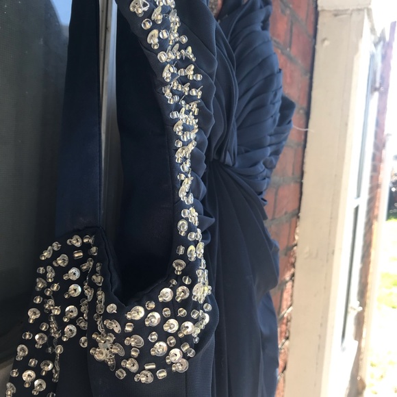 Navy Blue Cut Out Formal Gown - Picture 5 of 5